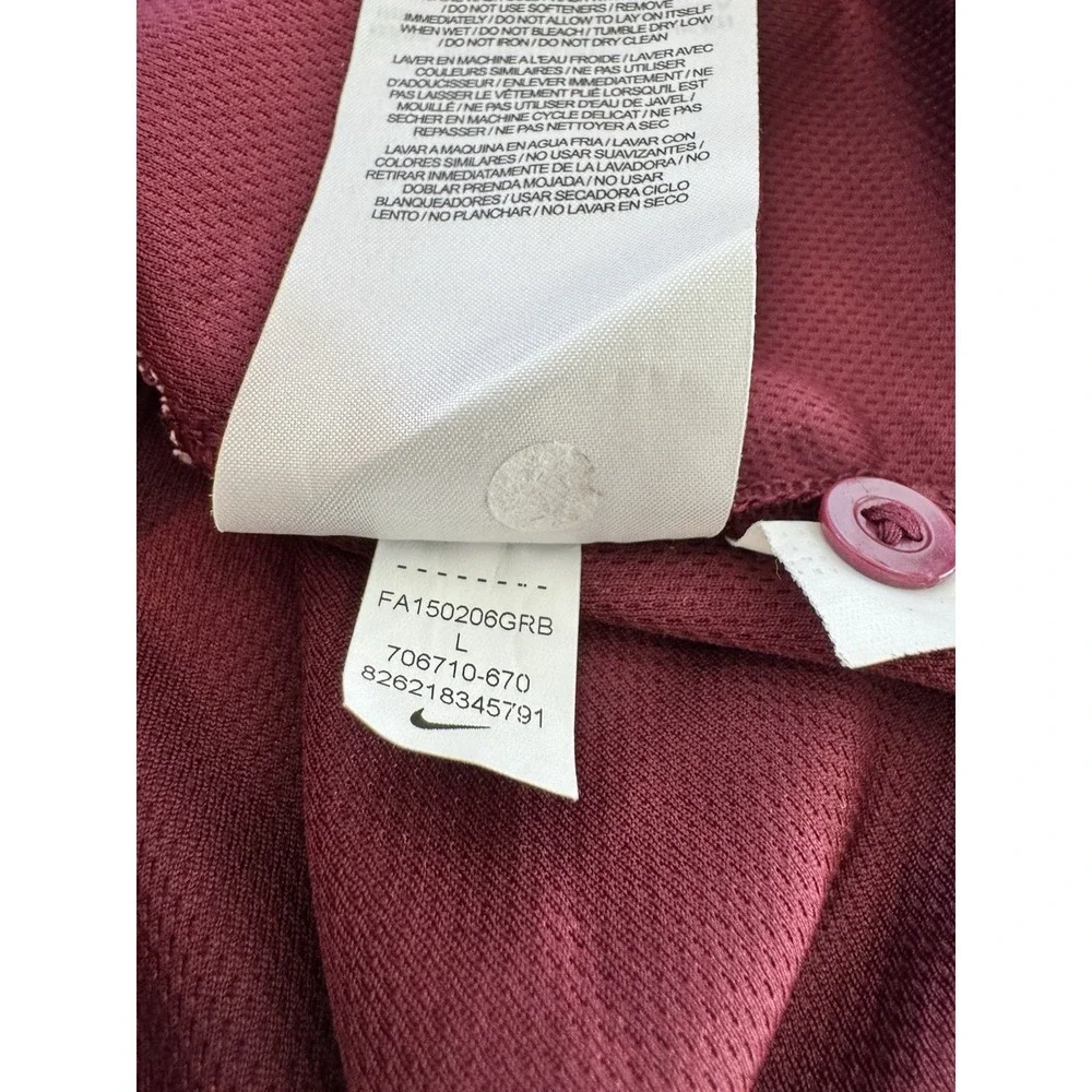 Nike Dri-Fit Polo Mens Shirt - L - Burgundy